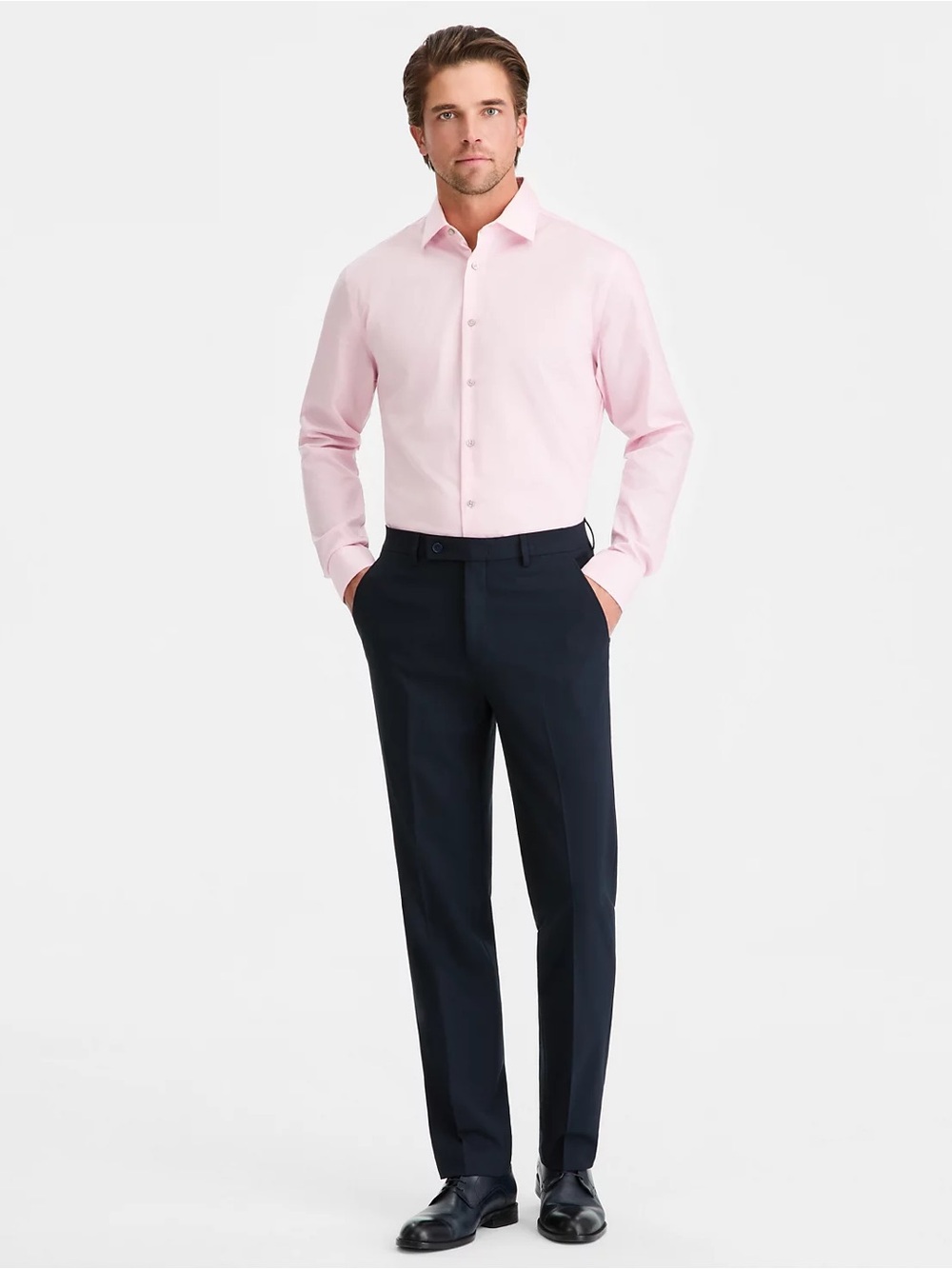 Calvin Klein Men’s Slim-Fit Solid Dress Pants in Navy